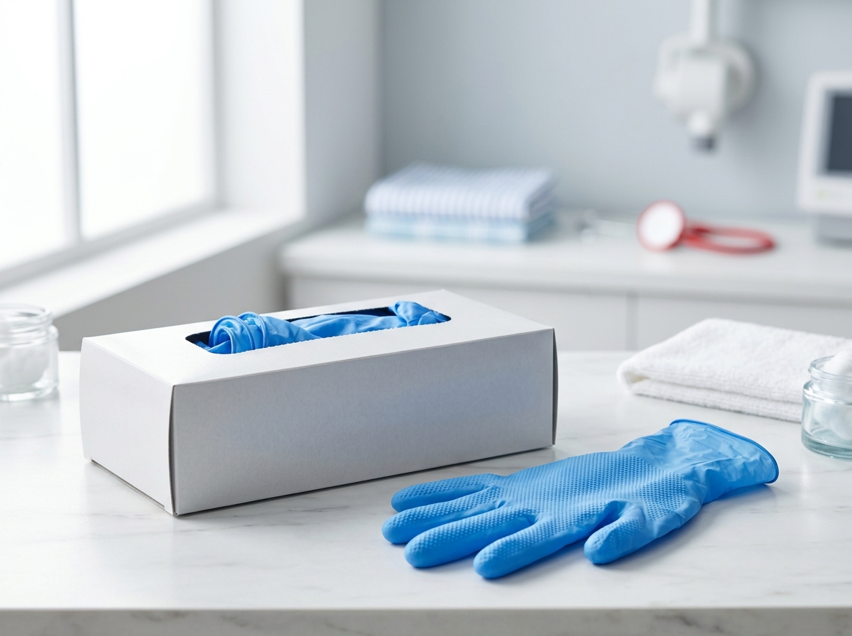 Guantes azules de nitrilo para protección e higiene